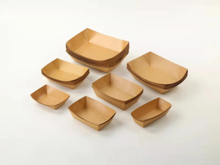 Factory Price of Disposable Kraft Paper Food Tray/ French Fires Boat/ Fast Food Tray