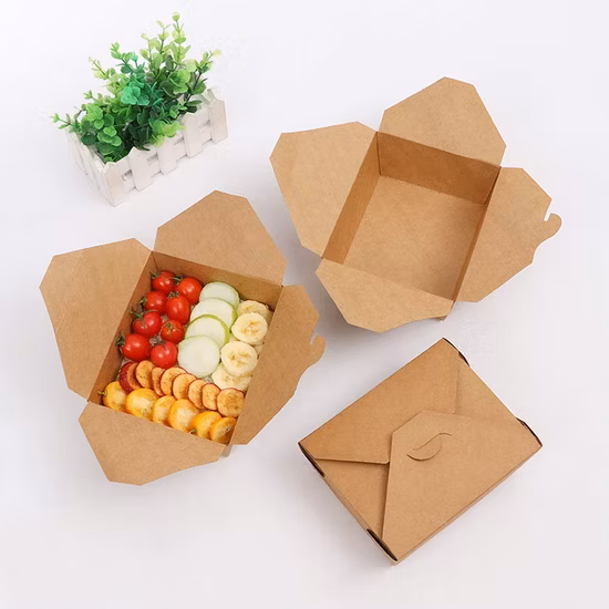 Manufacturing Biodegradable Takeaway Kraft Food Paper Box for Hot Food Packaging
