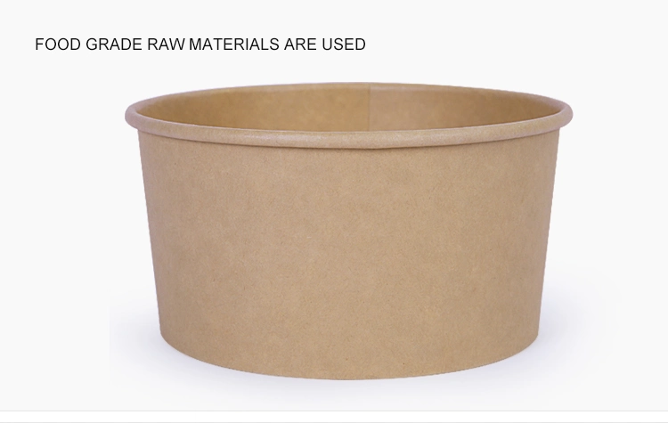 500ml/750ml Salad Brown Kitchen High Quality Dsiposable Kraft Paper Bowl