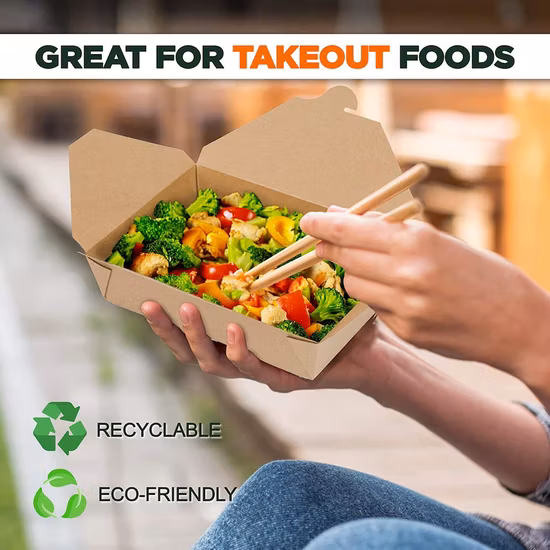 Manufacturing Biodegradable Takeaway Kraft Food Paper Box for Hot Food Packaging