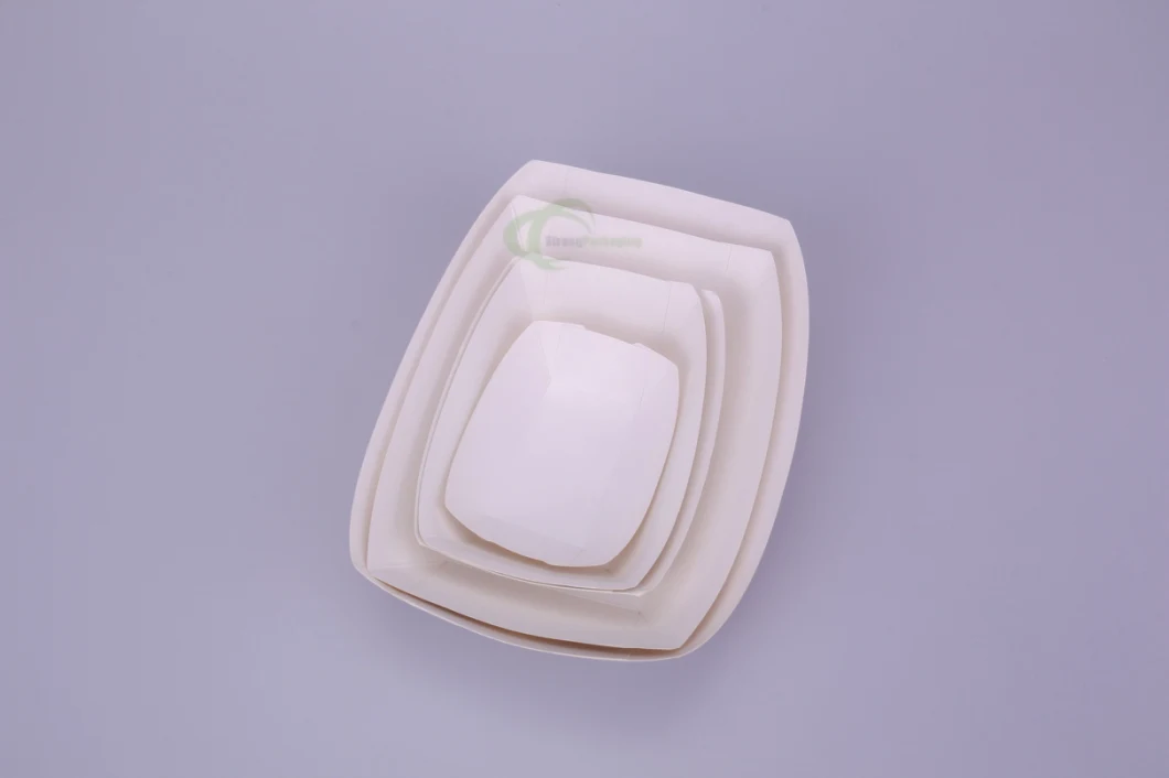 Disposable Kraft Cardboard Food Paper Tray Chips Box Food Take Way Box Boat Tray