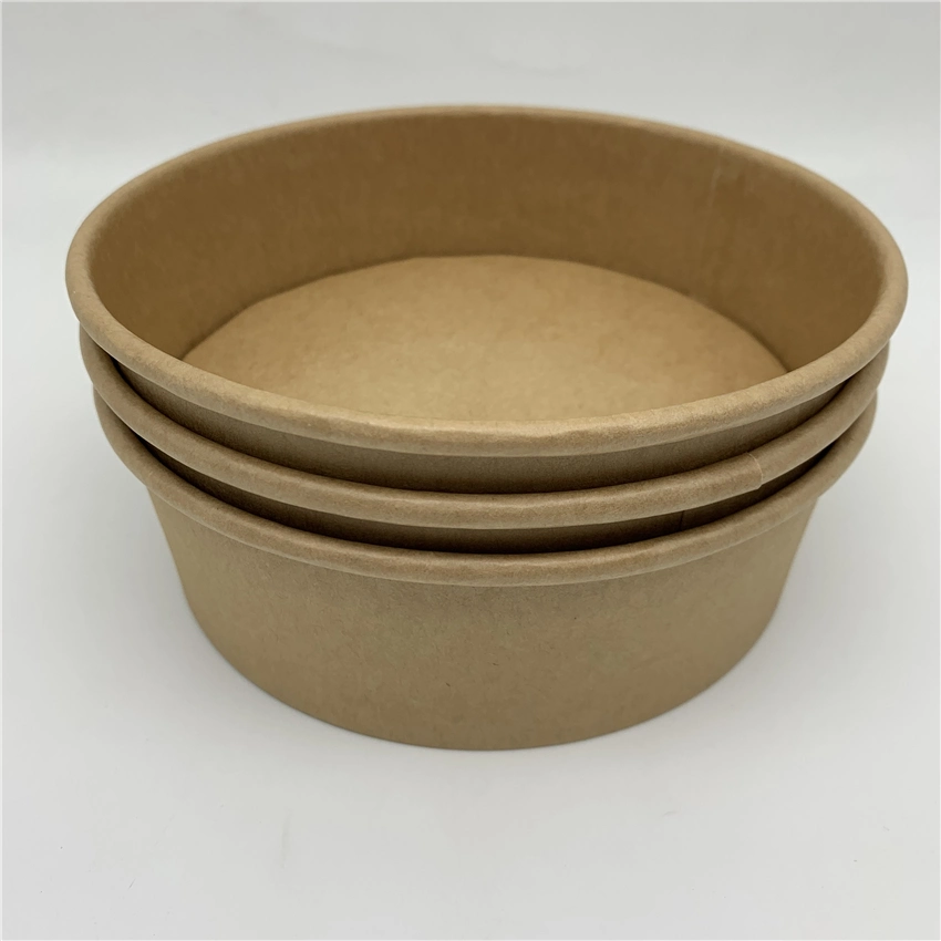 Food Container Custom Printed Multi-Size Disposable Kraft Paper Salad Bowl