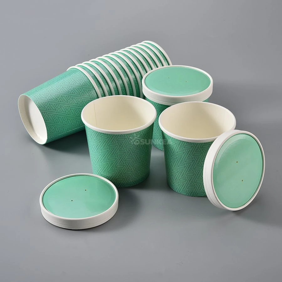 Compostable Fast Food White Paper Eco Food Container Soup Cup