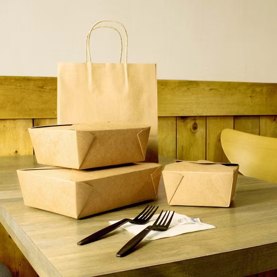 Manufacturing Biodegradable Takeaway Kraft Food Paper Box for Hot Food Packaging