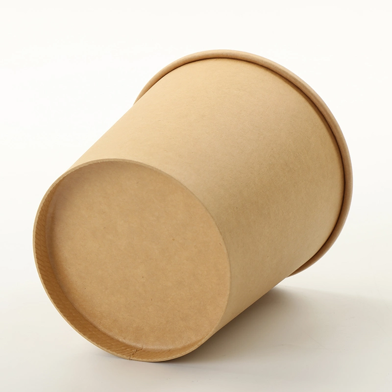 Eco-Friendly Kraft Manufactured Kraft Paper Soup Cups with Lids