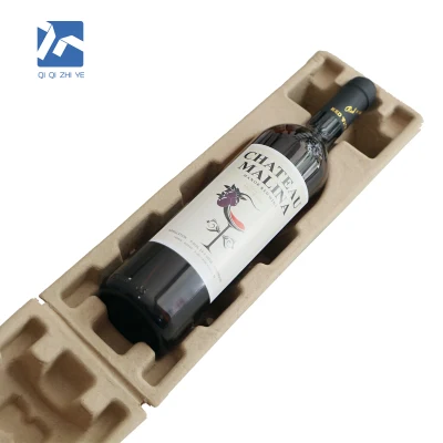 成型パルプワイン輸送紙ワインボトル用の生分解性竹パルプ容器