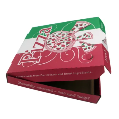 食品グレードのリサイクルされた透明な段ボールのピザ箱で作られた特注の梱包箱